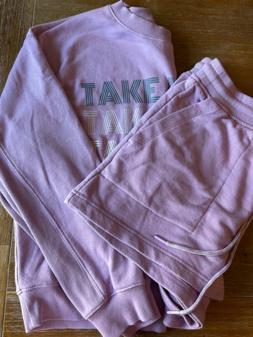 Lou & Grey Purple 'Take It Easy' Graphic Pullover Sweatshirt and Shorts